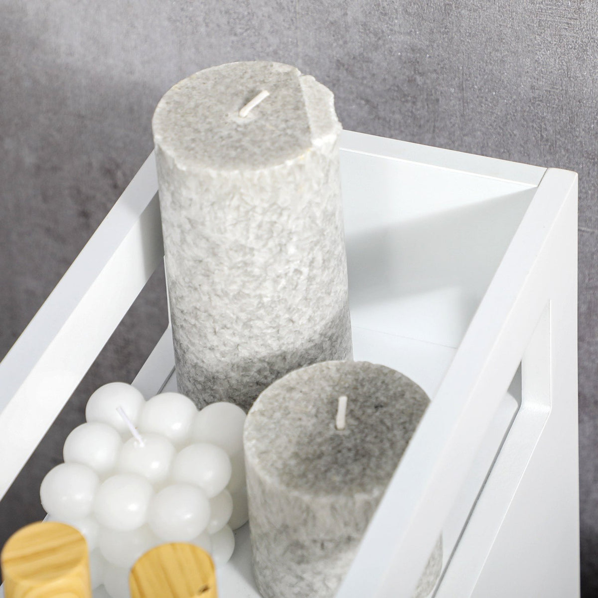 Bathroom Cabinet Niche Cabinet With Wheels, 2 Drawers & Open Compartment, Bathroom Trolley, White, 16X49.5X66Cm