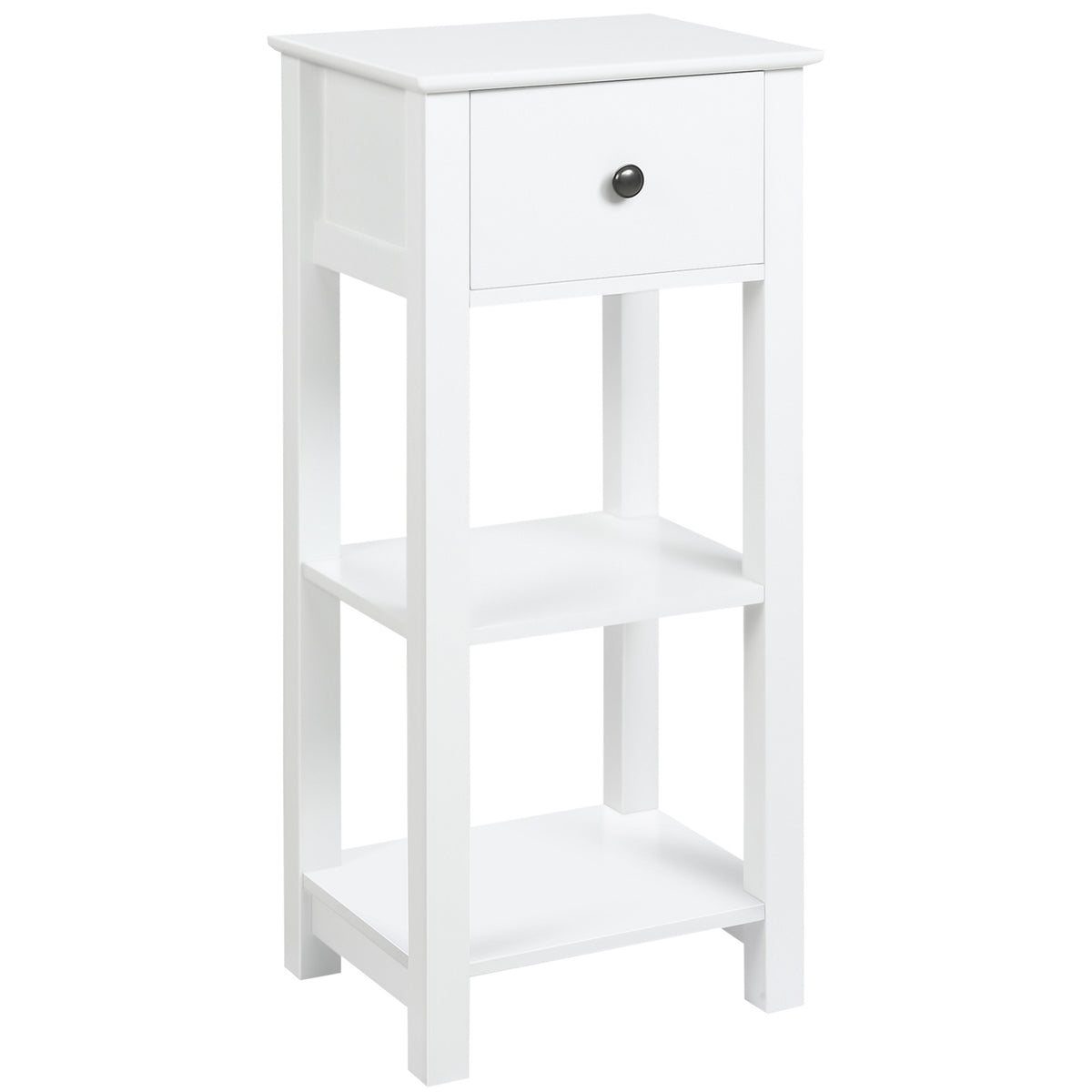 Bathroom Cabinet With Drawer And 2 Shelves, Anti-Tip Design, White, 40X31.5X90Cm