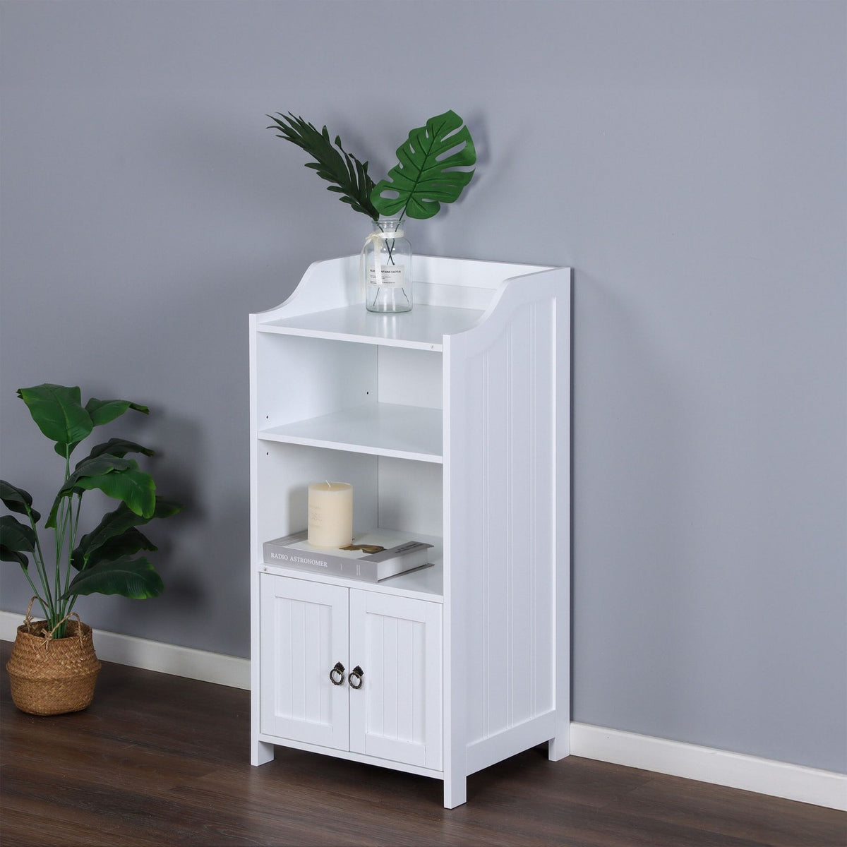 Bathroom Cabinet with 3 Shelves and 2 Doors