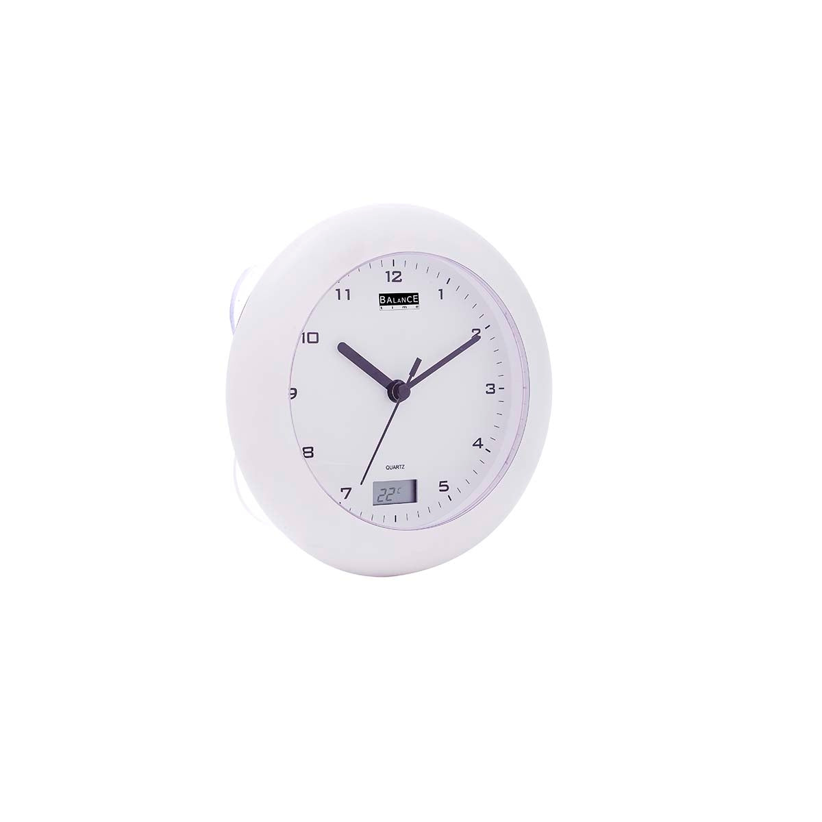 Bathroom Clock / Thermometer 17 cm Analog White