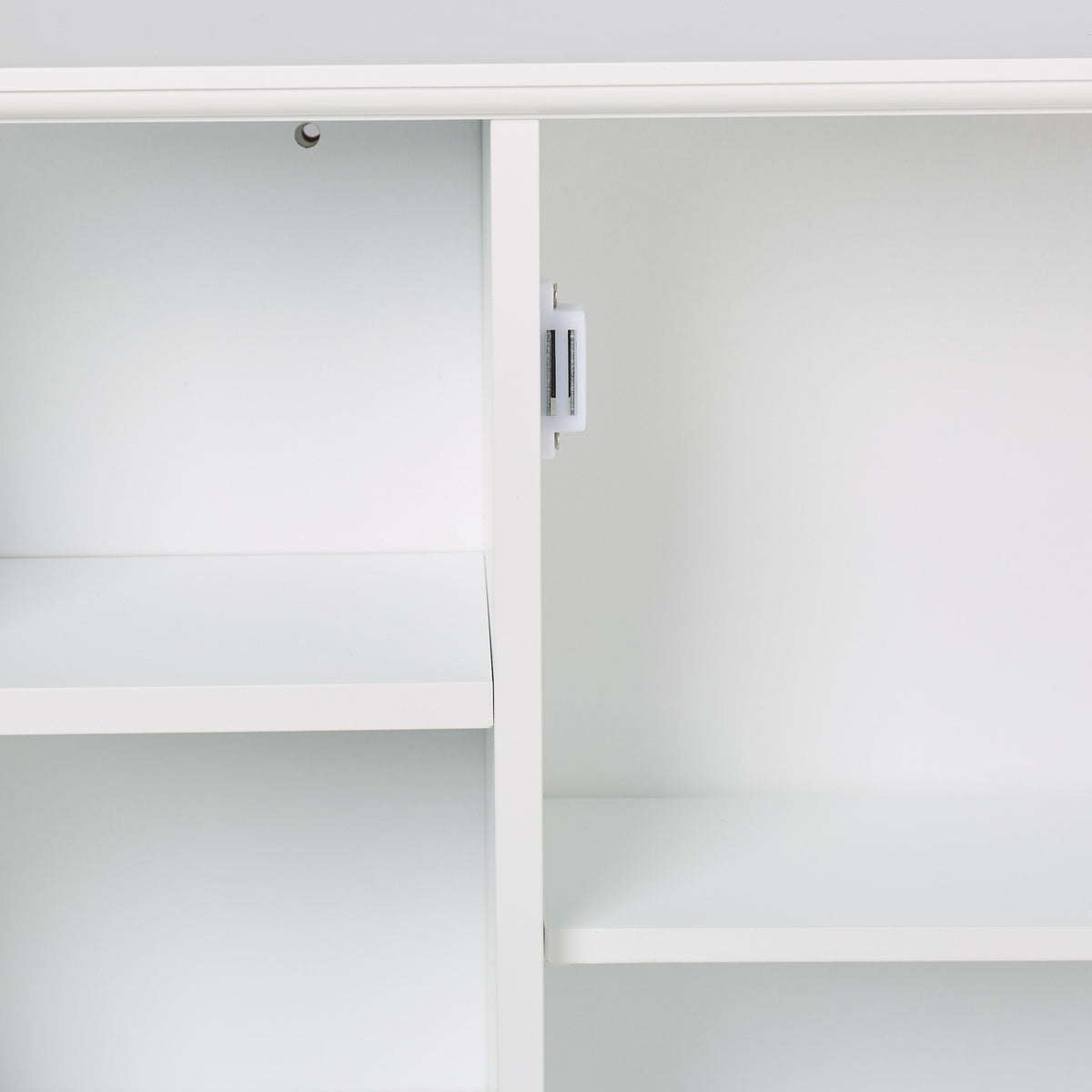 Bathroom Mirror Cabinet, White, 5 Shelves