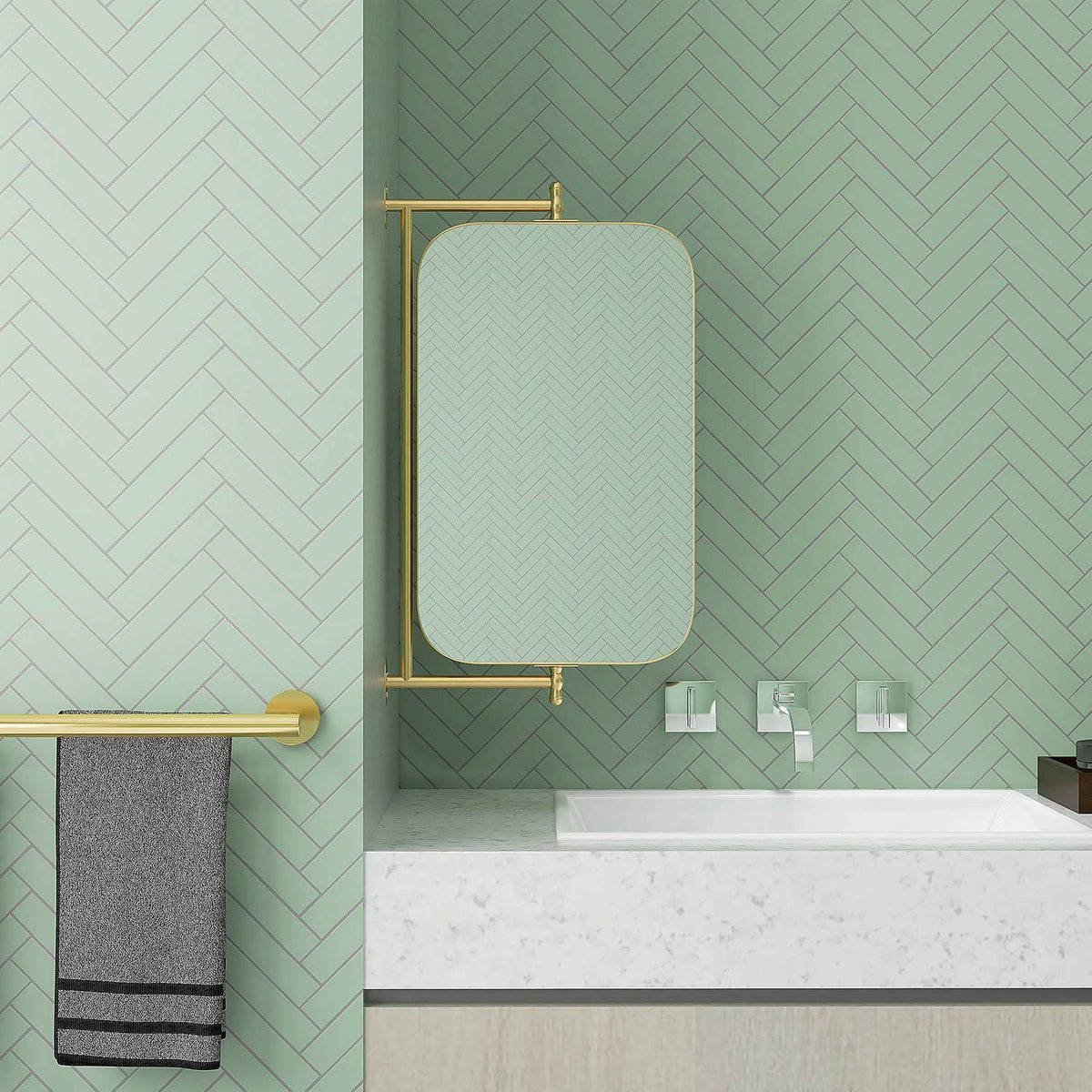 Bathroom Mirror Swiveling Wall Mirror, 40 X 66 Cm Make-Up Mirror With 2-Tier Shelf, Metal Frame, Gold
