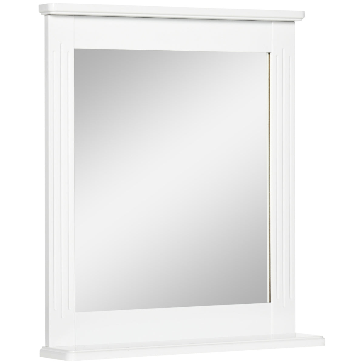 Bathroom Mirror With Shelf Wall Mirror Modern Space Saving White 55X12X64Cm