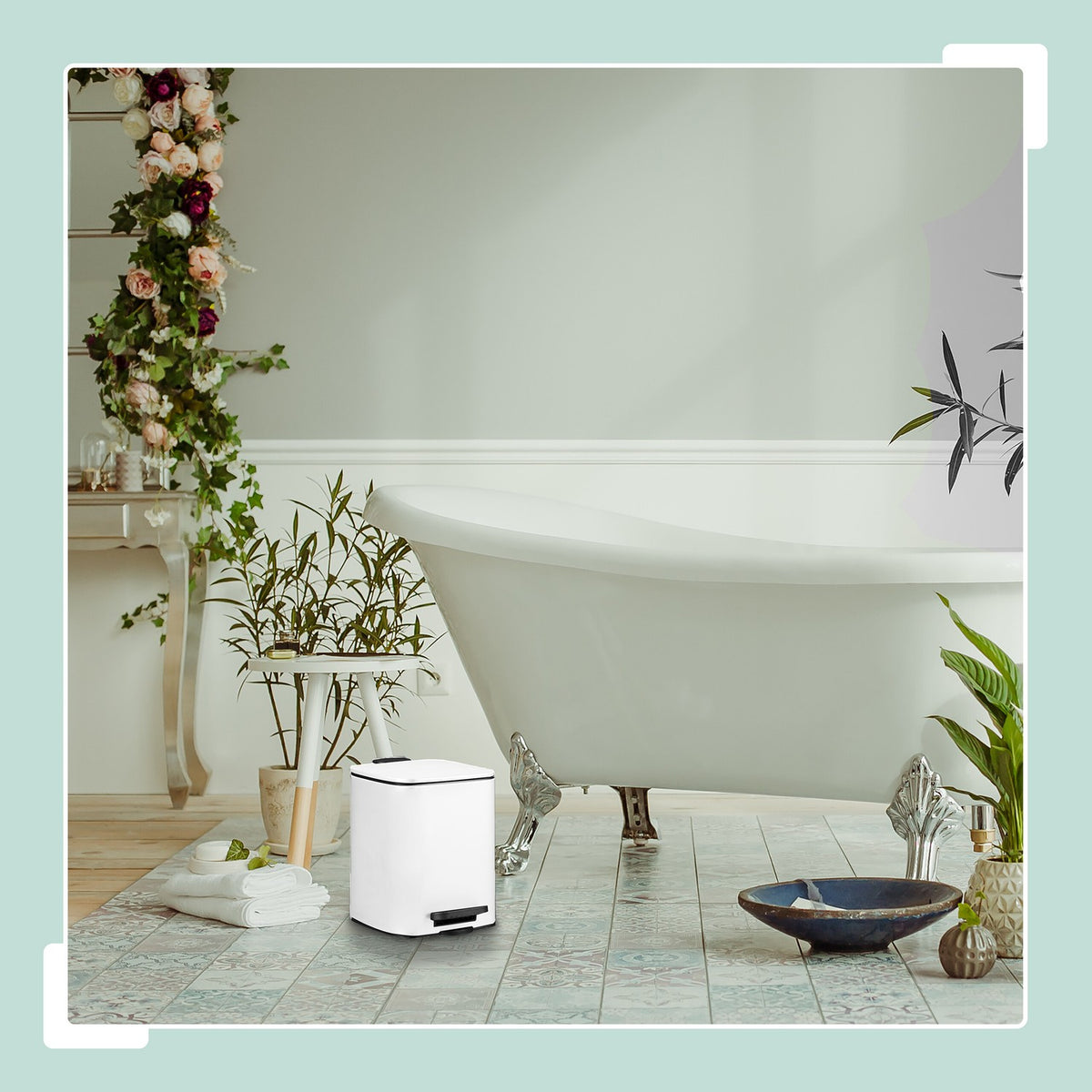 Bathroom Pedal Bin, 6L – Soft-Close, Hands-Free