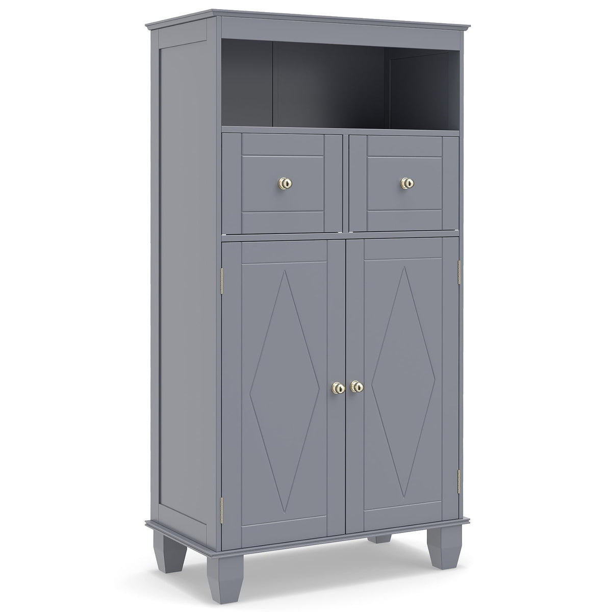 Bathroom Storage Cabinet with Adjustable Shelves, Gray