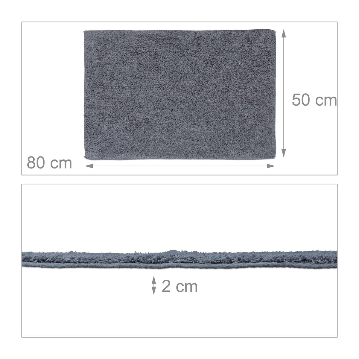 Bathroom mat different sizes gray