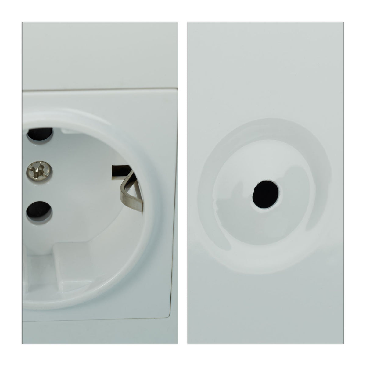 Bathroom mirror cabinet with outlet