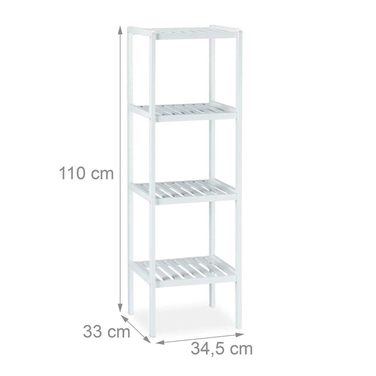 Bathroom shelf bamboo white