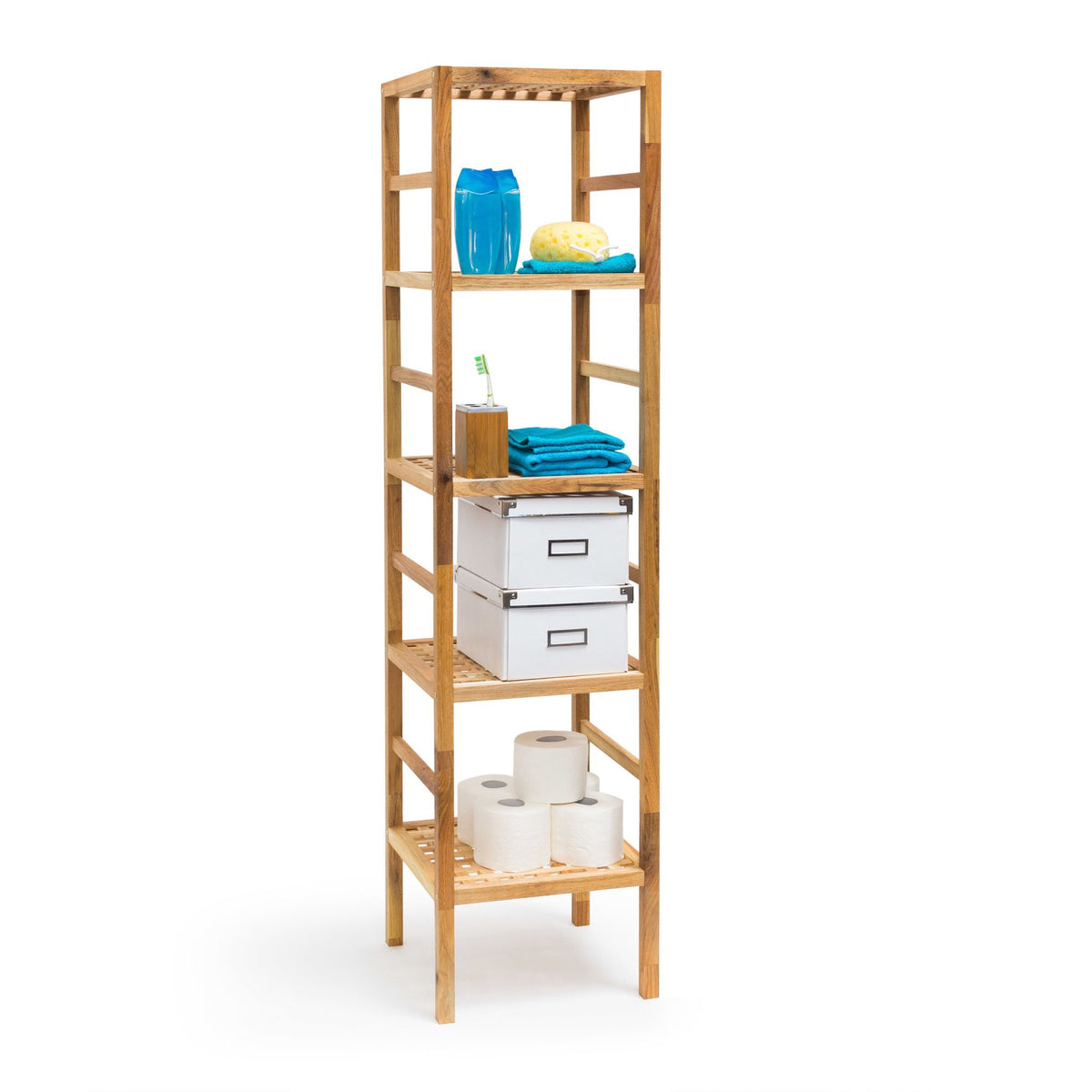 Bathroom shelf walnut wood