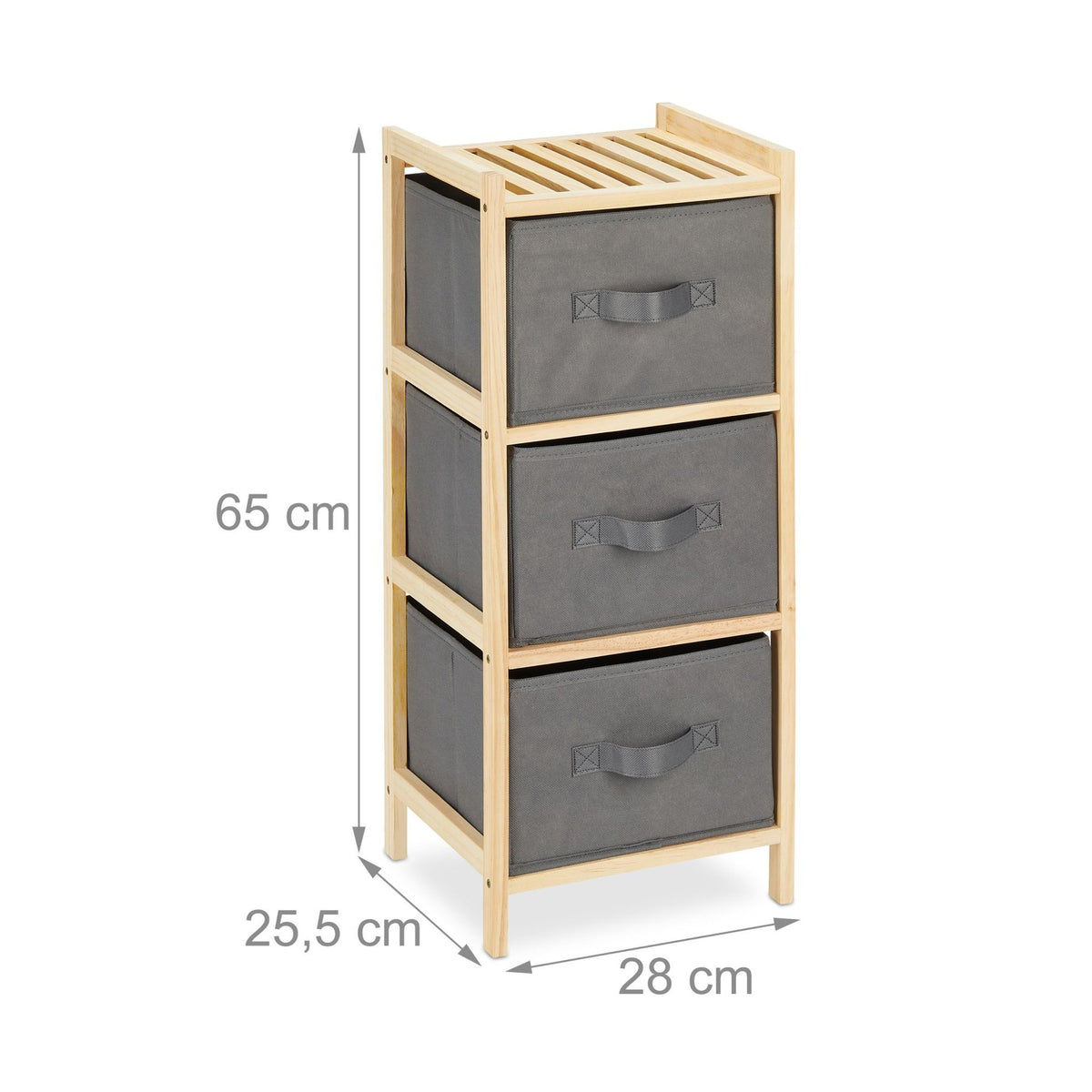 Bathroom shelf with 3 baskets