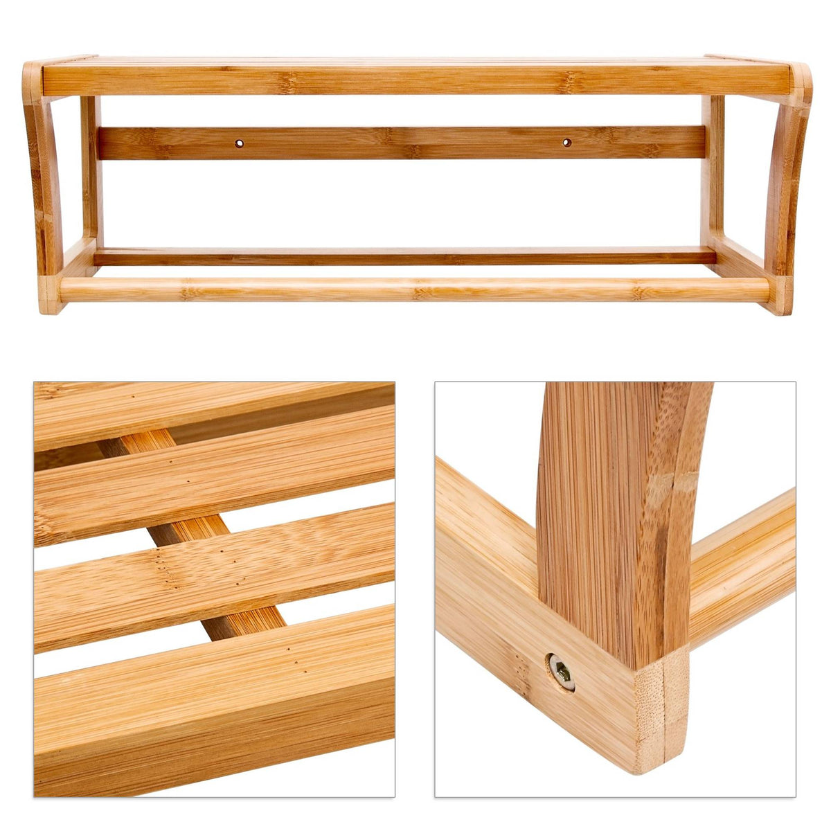 Bathroom shelf with towel rack