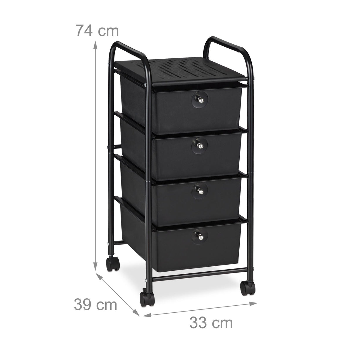 Bathroom trolley with 4 drawers
