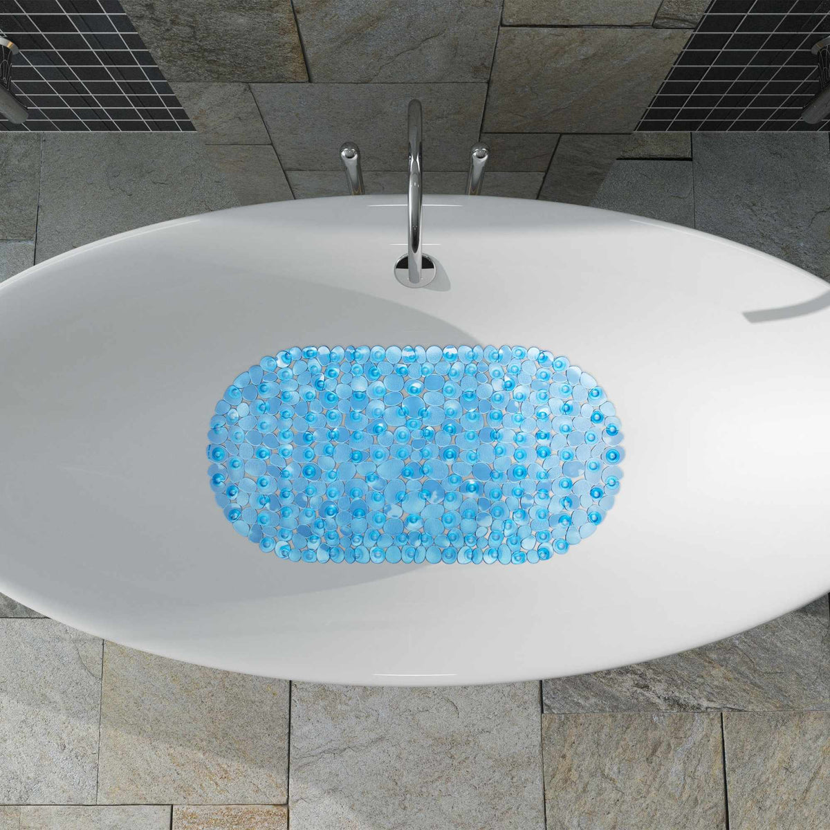 Bath rug in stone look