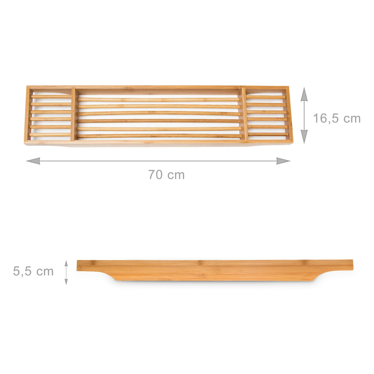 Bathtub shelf with 3 compartments