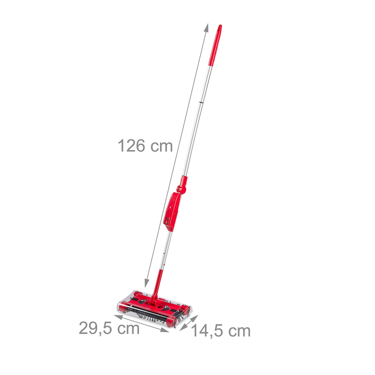 Battery-Operated Multi-Purpose Sweeper Broom, Red