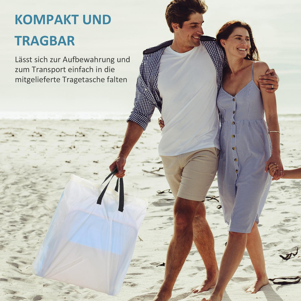 Beach Mattress Set Of 2 Foldable 5-Way Height Adjustable Steel Beige 134X48X33-43Cm
