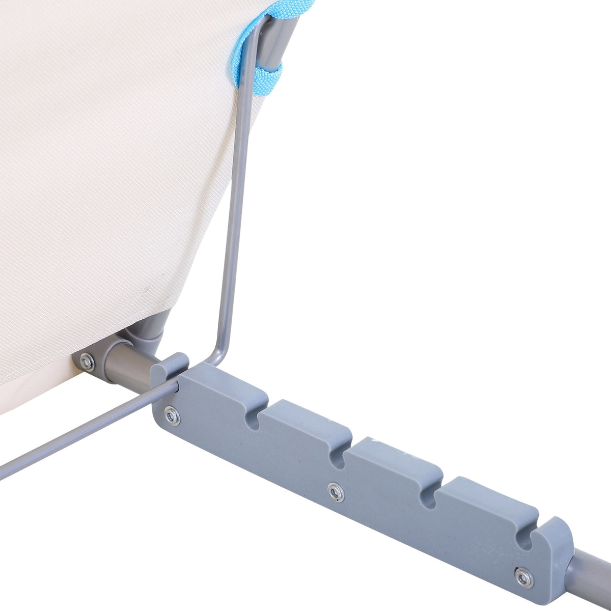 Beach Mattress Set Of 2 Foldable 5-Way Height Adjustable Steel Beige 134X48X33-43Cm