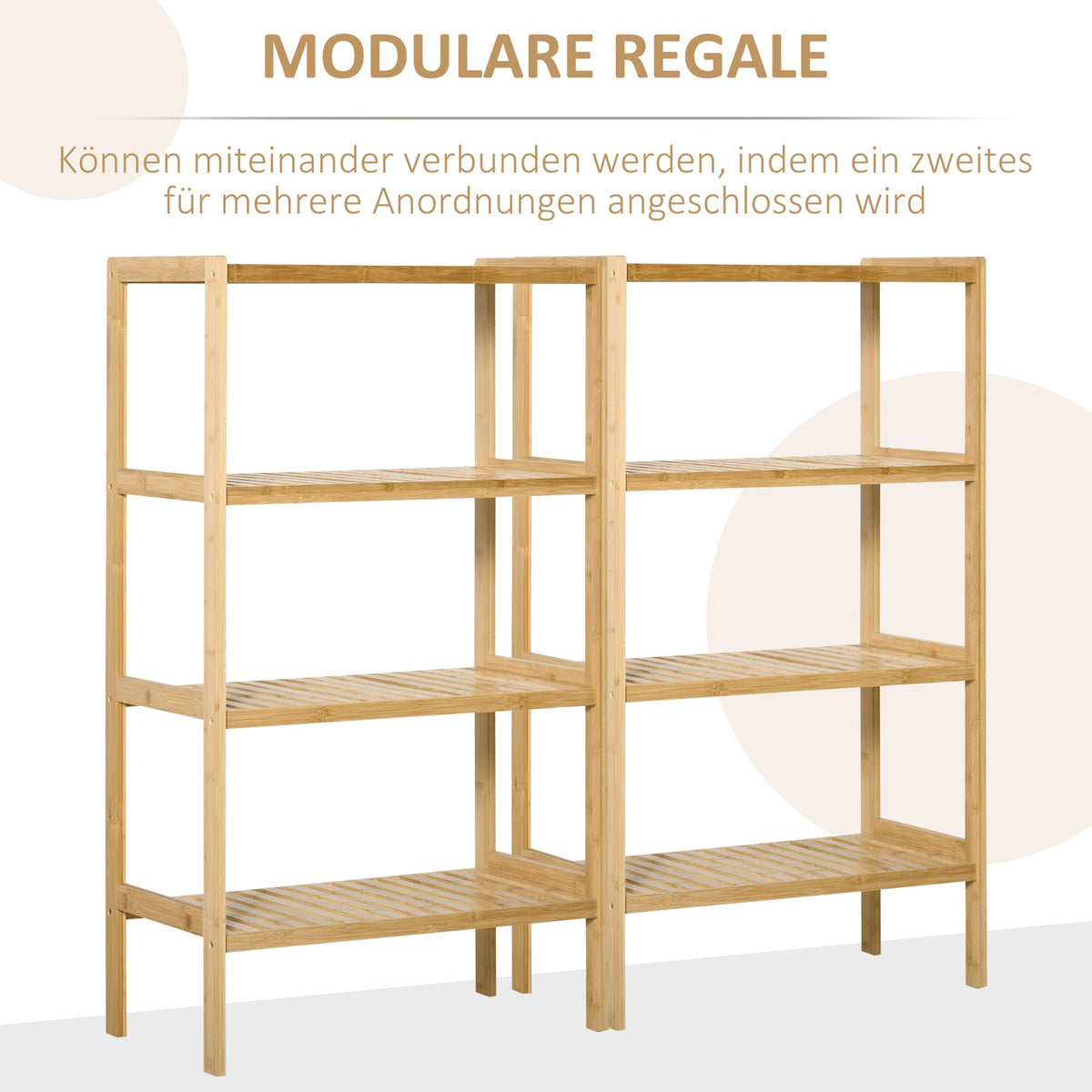 Beach Shelf 4 Tier Bamboo Bookshelf, Office Shelf, Storage Shelf, File Shelf, Kitchen Shelf, Natural, 62X33X112Cm