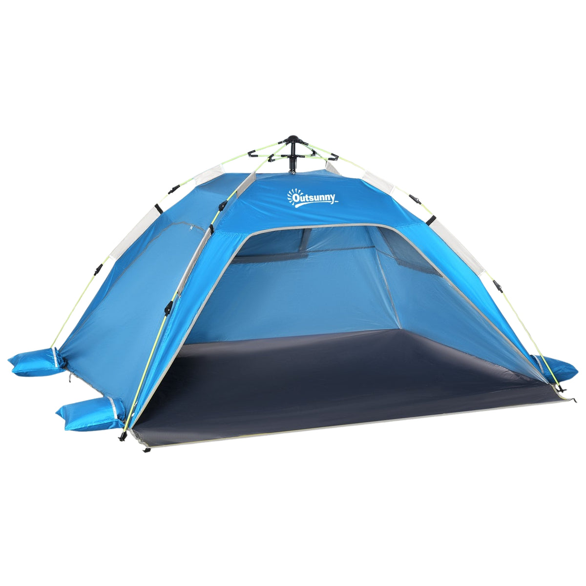 Beach Shelter Pop Up Beach Tent for 1-2 People with Sun Protection Beach Shade with Zip Door, Carry Bag for Family, Picnic, Beach, Sky Blue