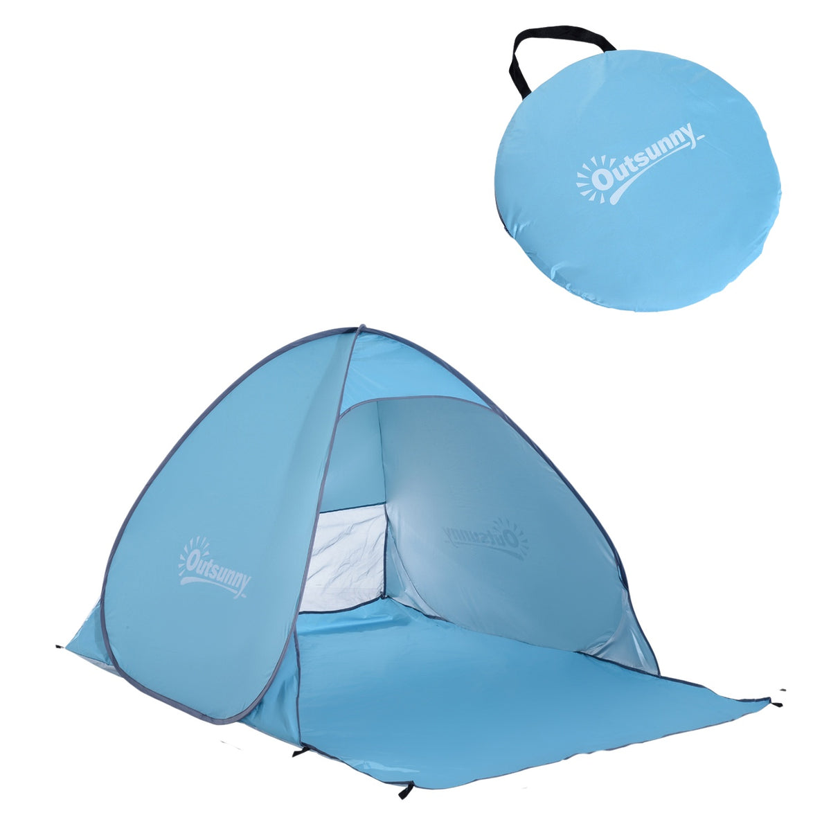 Beach Shelter Quick Assembly Beach Tent Pop Up Tent, Automatic, Polyester, Blue, 200X150X119Cm