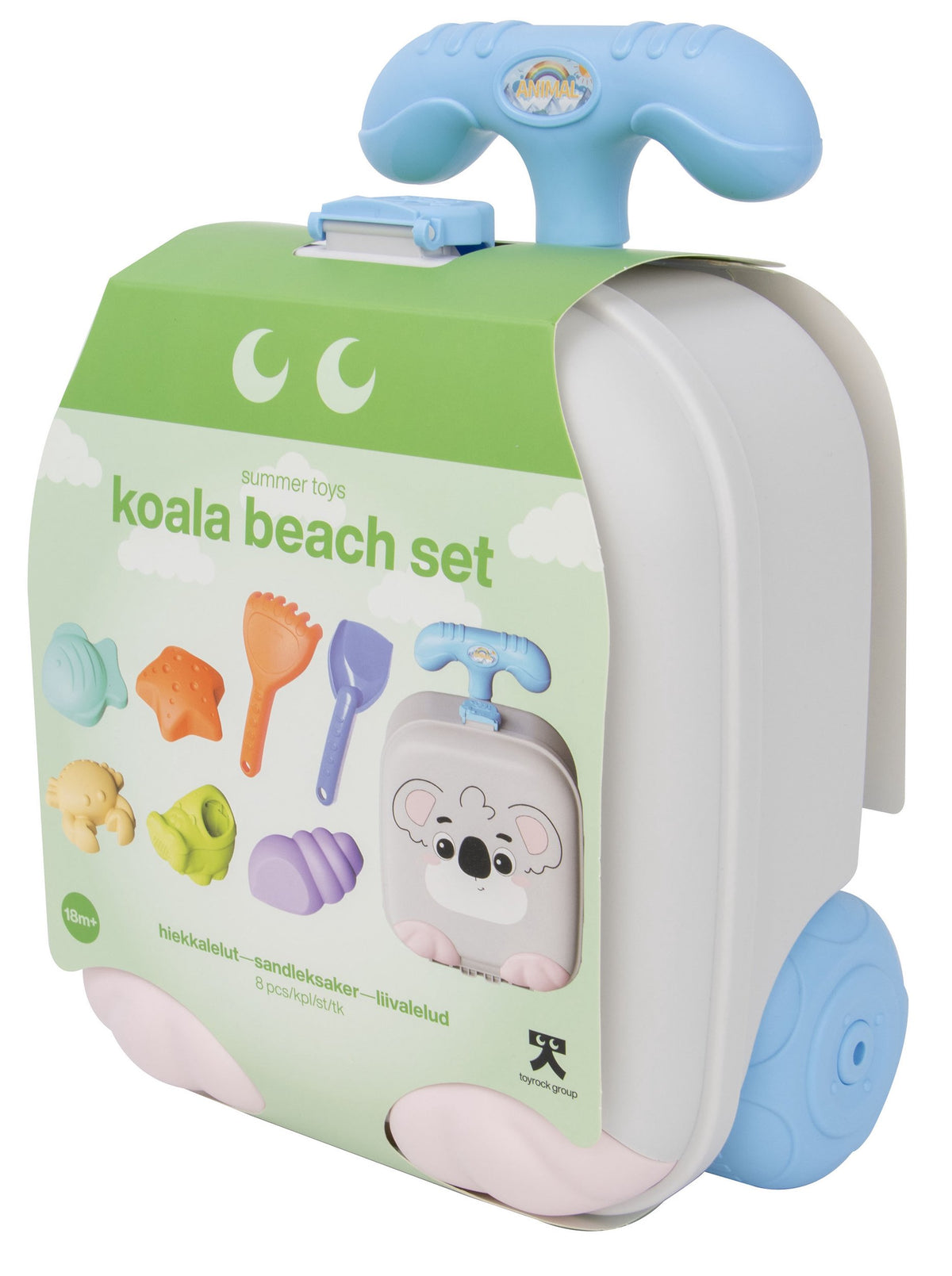 Beach Toy Set with Koala Trolley, 8 Pieces