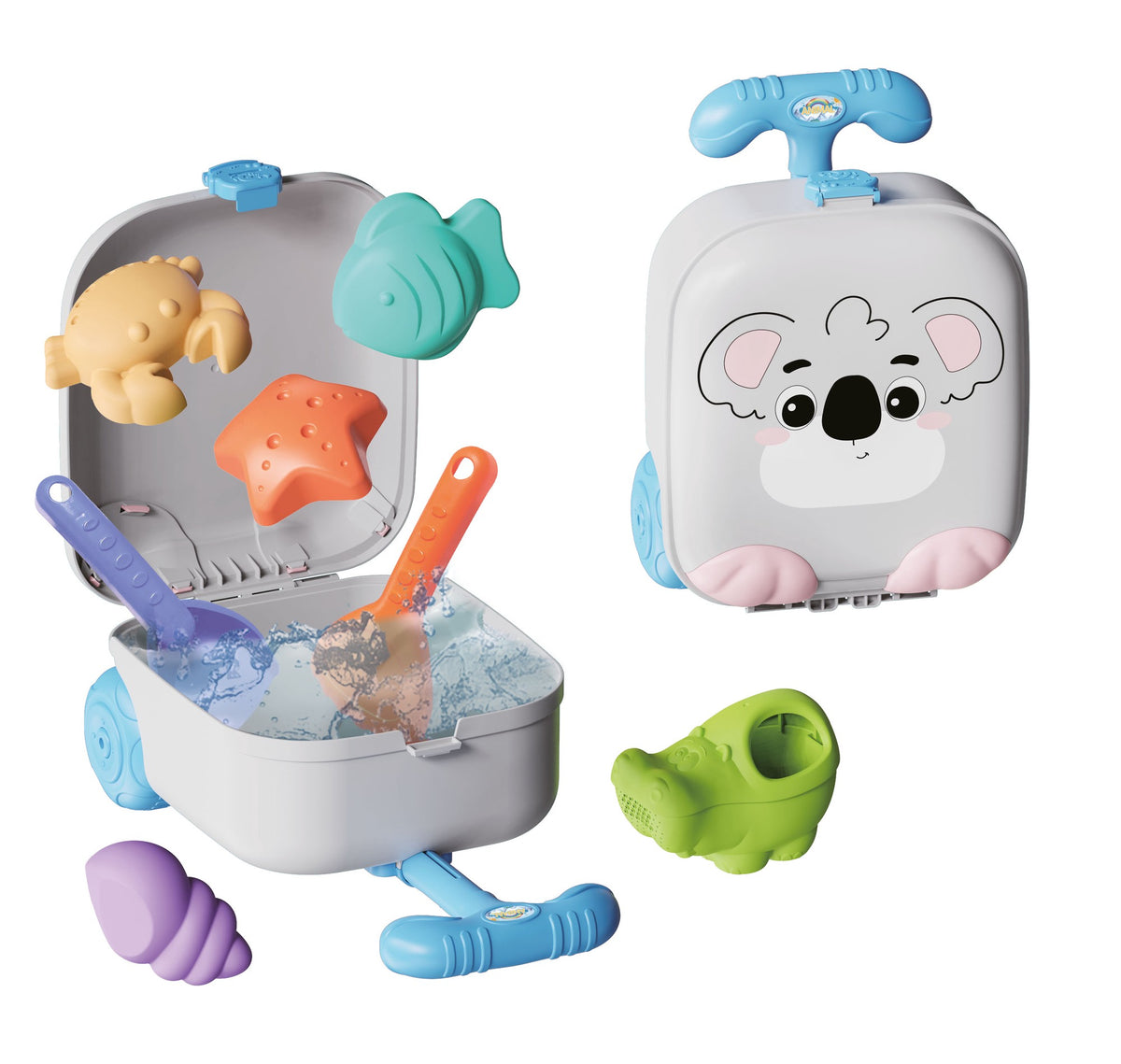 Beach Toy Set with Koala Trolley, 8 Pieces