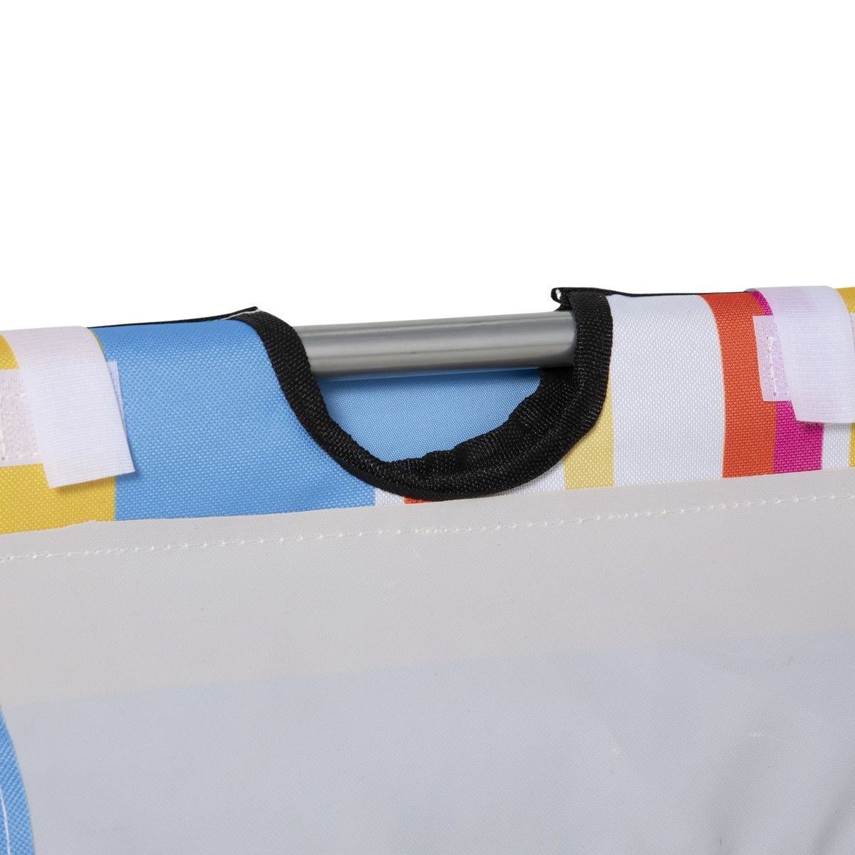 Beach mat, set of 2 foldable beach loungers with pillows, 5-level height-adjustable beach mattress with carry bag, steel, multi-colored, 134 x 48 x 33-43 cm