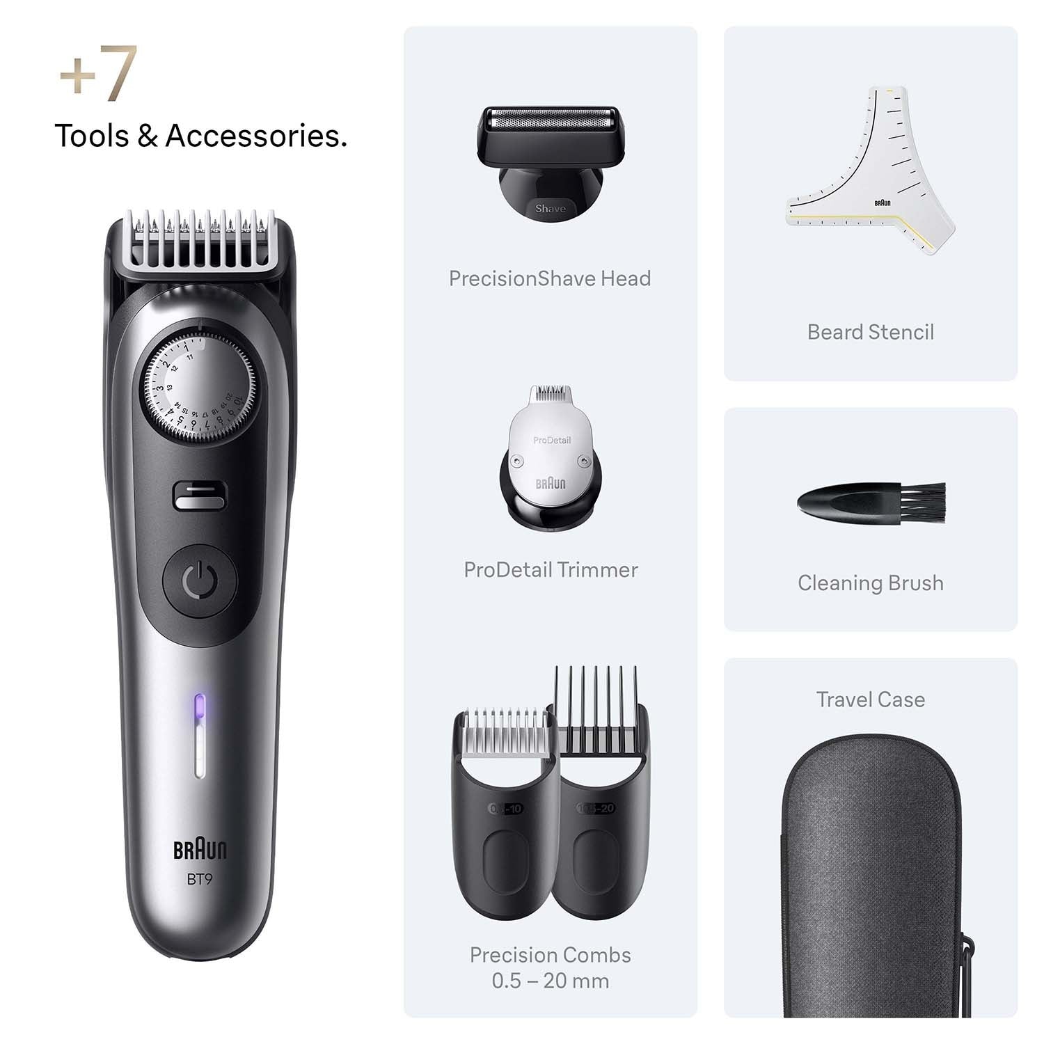 Beard Trimmer, Satin Chrome Finish