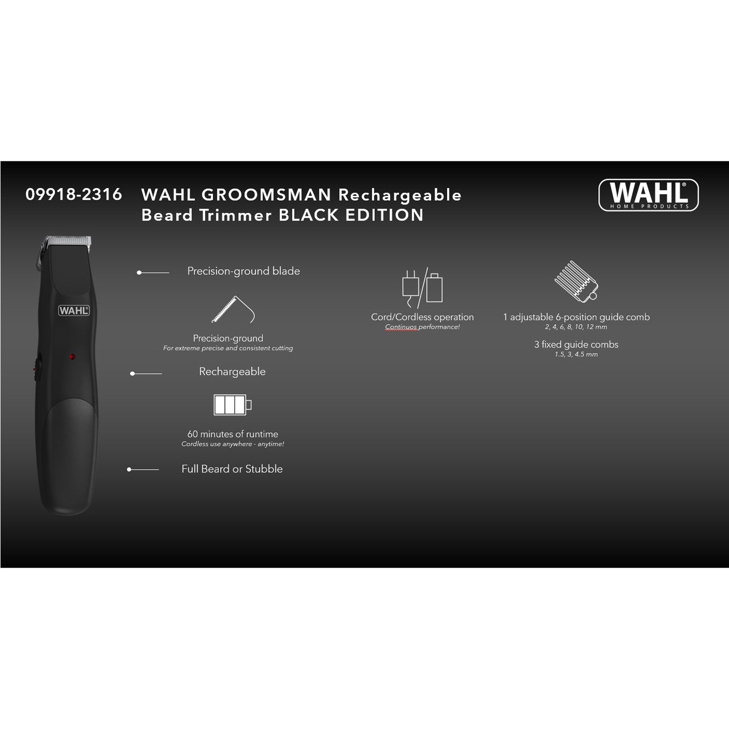 Beard trimmer Groomsman BLACK EDITION