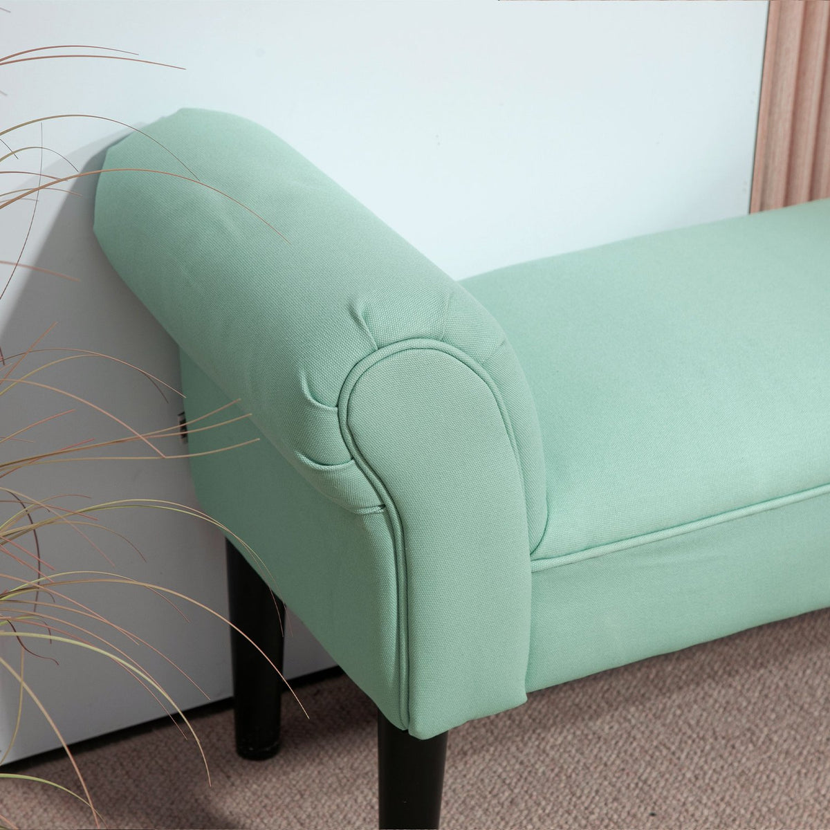 Bed bench, upholstered bench, bench, hallway bench for bedroom, load capacity up to 130 kg, sail fabric, green, 102 x 36 x 51 cm