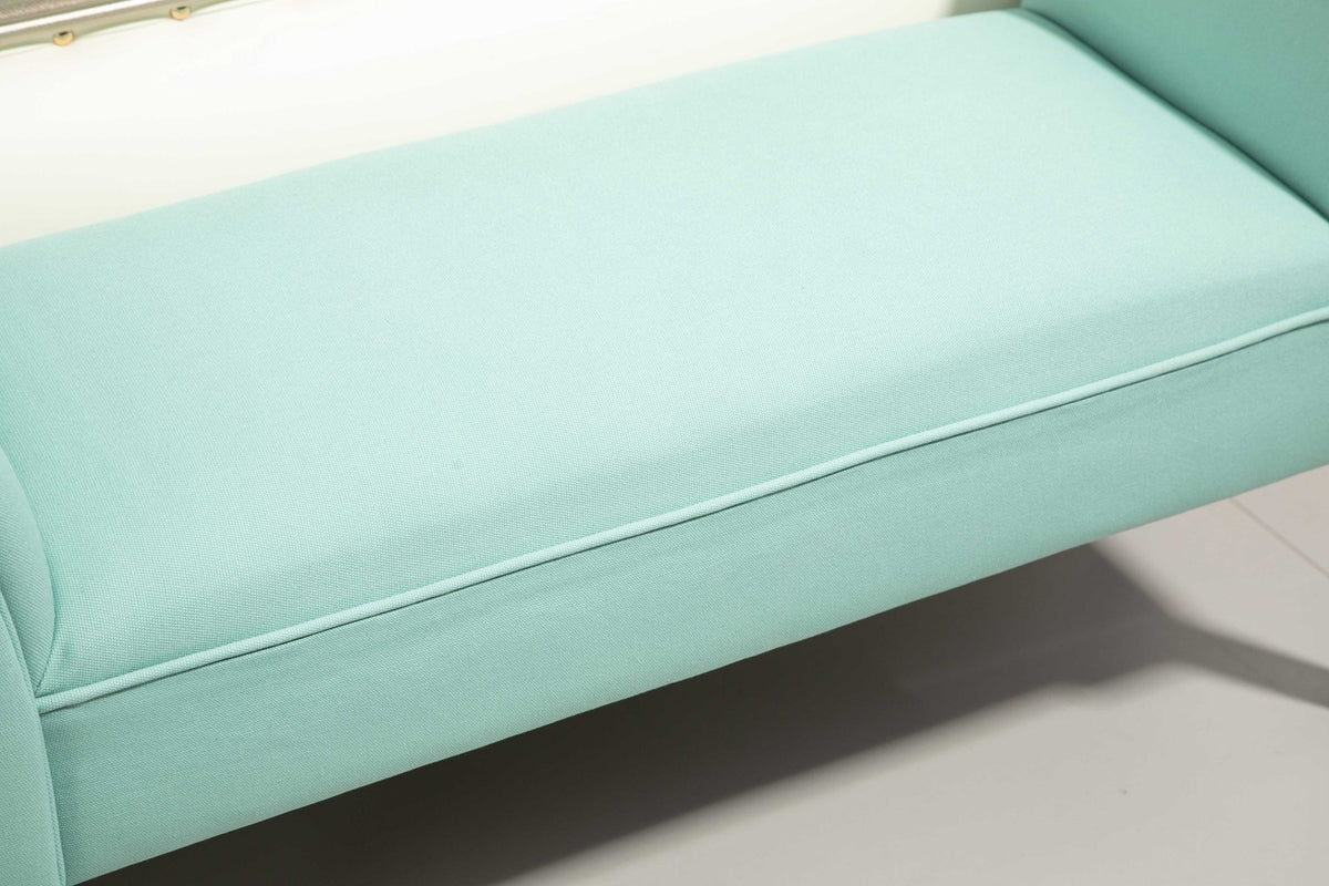 Bed bench, upholstered bench, bench, hallway bench for bedroom, load capacity up to 130 kg, sail fabric, green, 102 x 36 x 51 cm