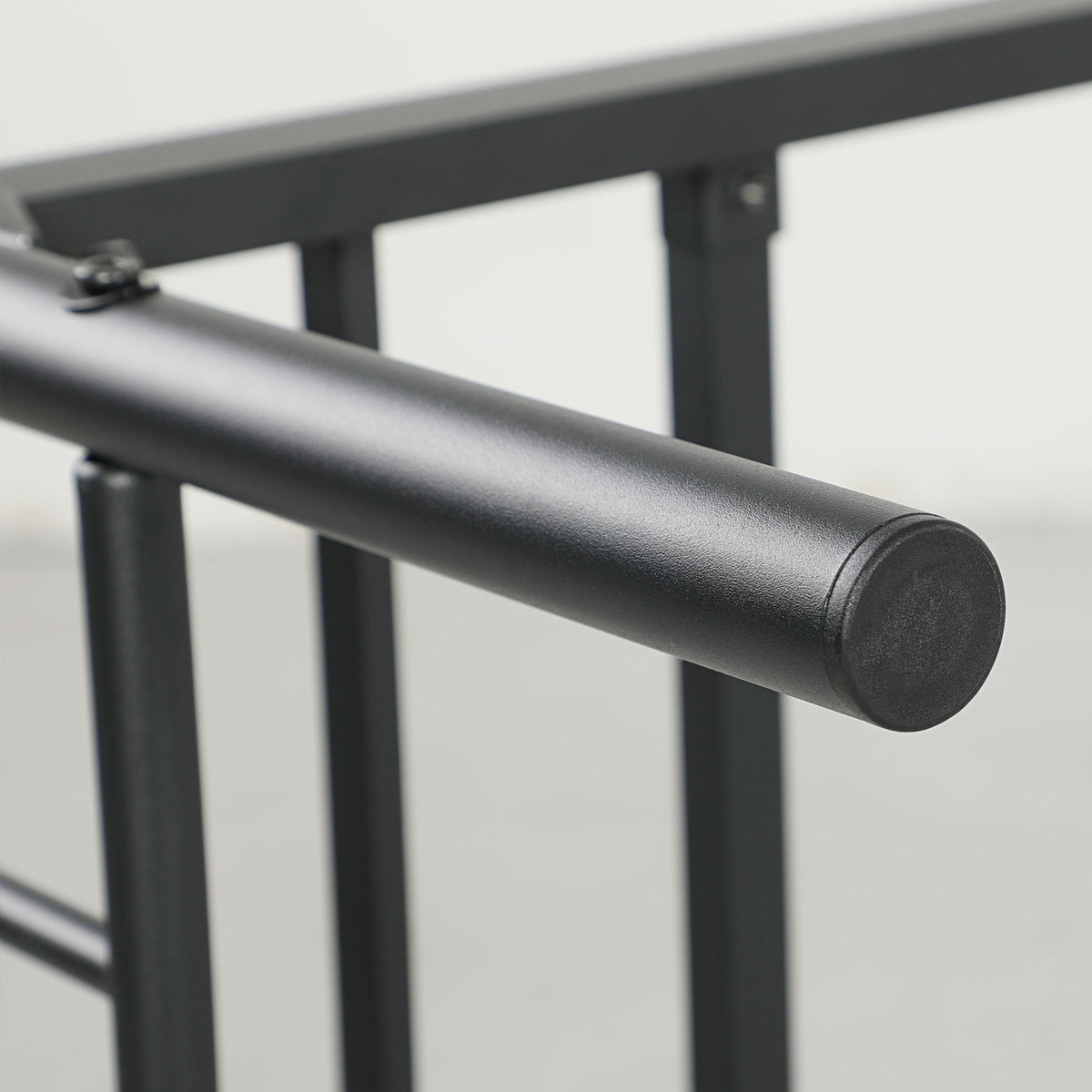 Bed frame for mattress 200 x 90 cm, folding bed frame, 82.5 cm high metal bed, metal frame bed made of metal, for bedroom, guest room, black