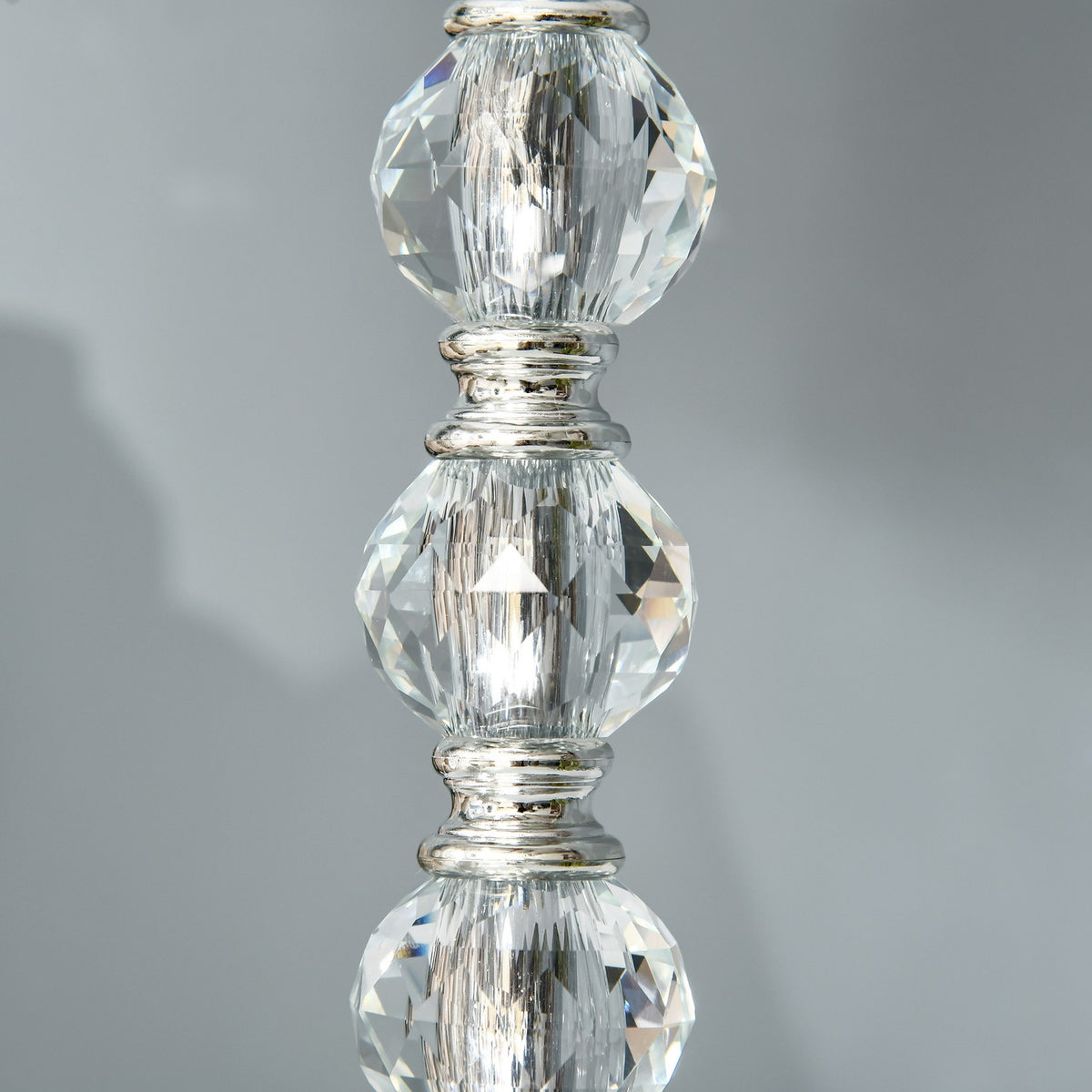 Bedside Lamp With Usb Crystal Table Lamp With Charging Function, Touch Sensor, E27, White+Silver, Ø23X45Cm