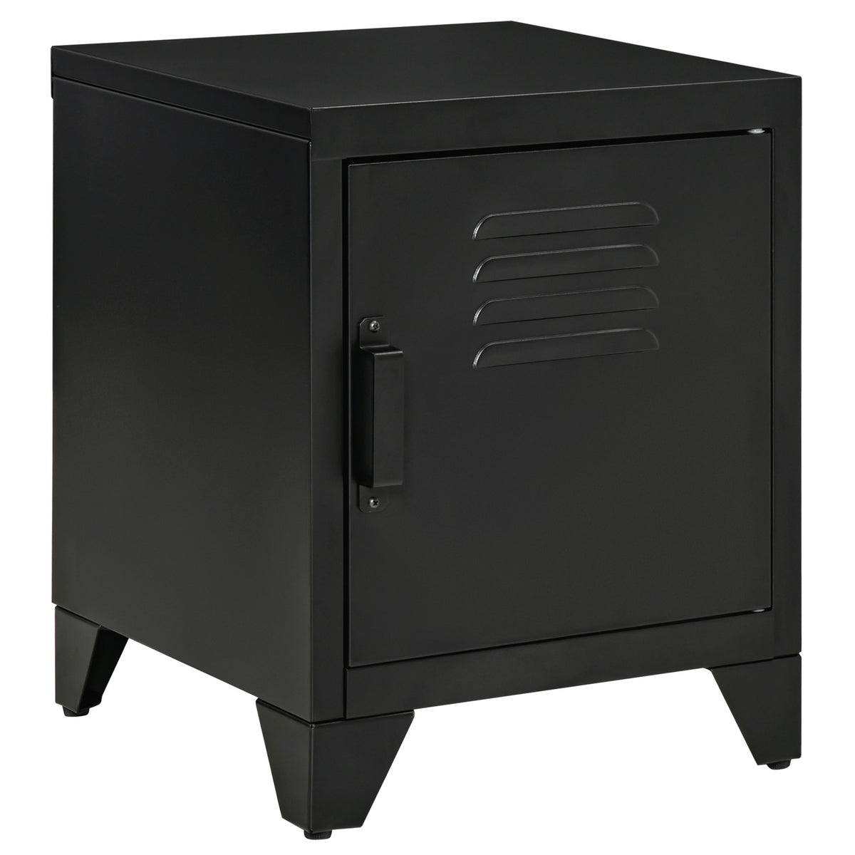Bedside Table Bedside Table Bedroom Side Table with Adjustable Shelf Door Nightstand Metal Black 50 x 40 x 47.5cm