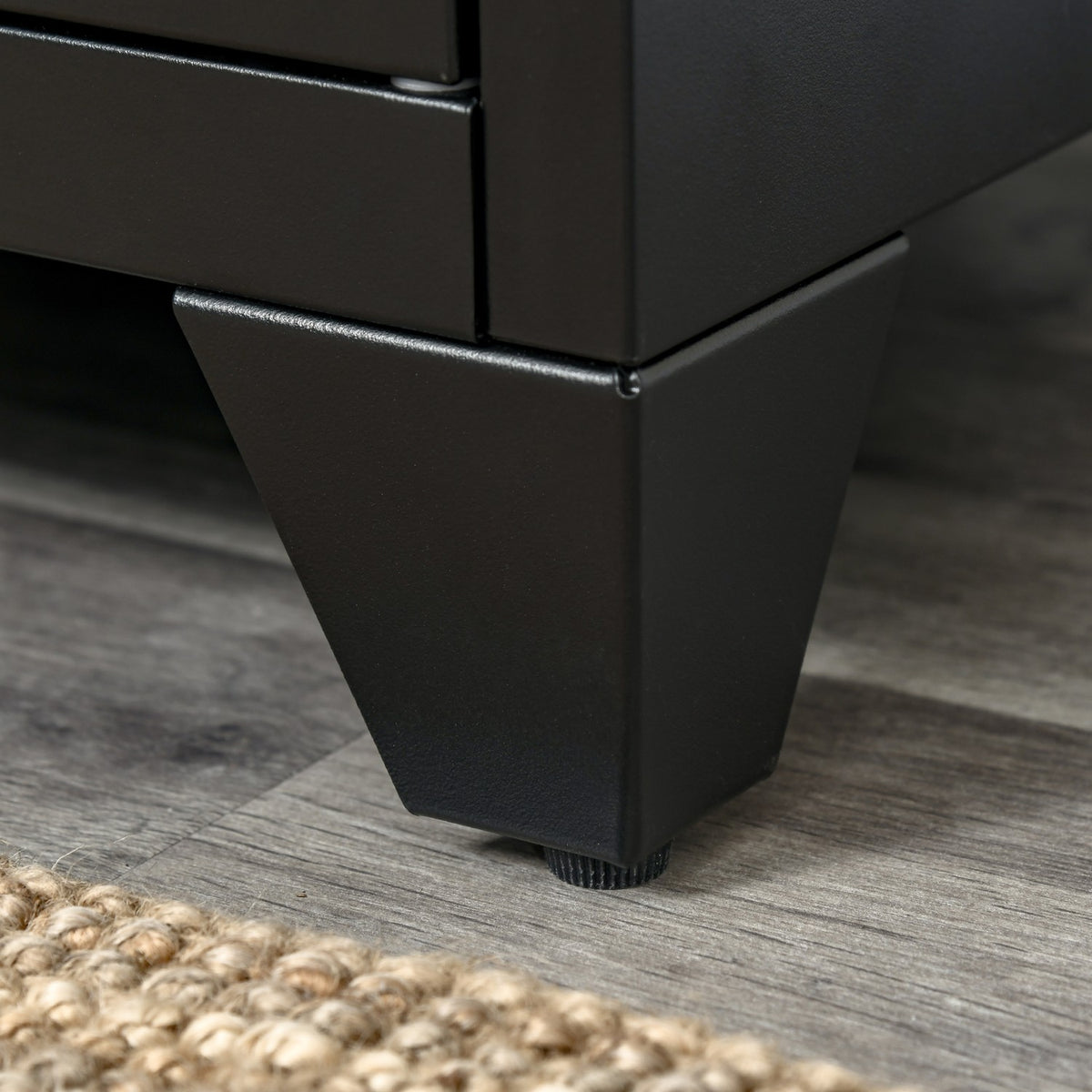 Bedside Table Bedside Table Bedroom Side Table with Adjustable Shelf Door Nightstand Metal Black 50 x 40 x 47.5cm