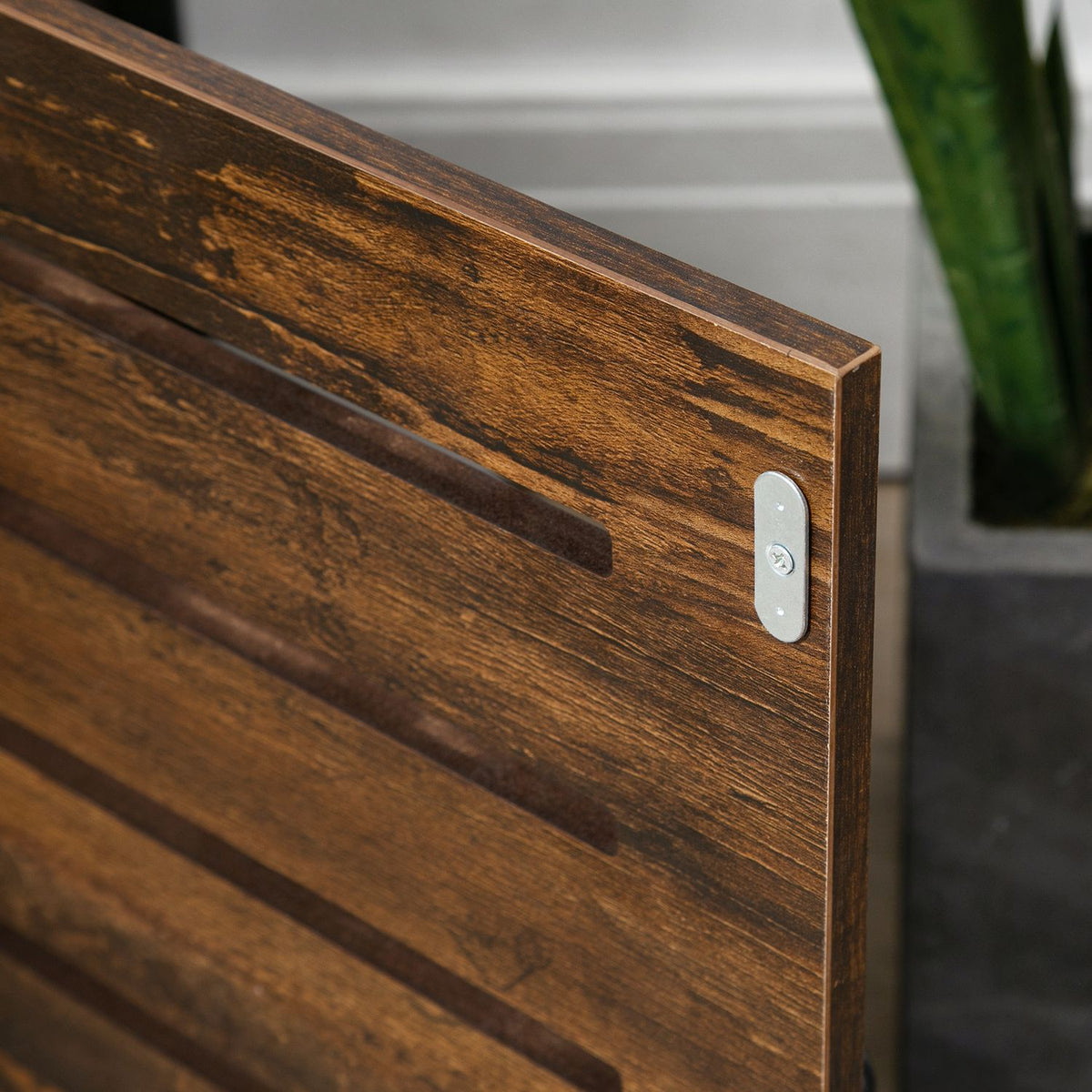 Bedside Table Side Table Drawer Cabinet Rustic Brown Chipboard Steel 40X40X60Cm