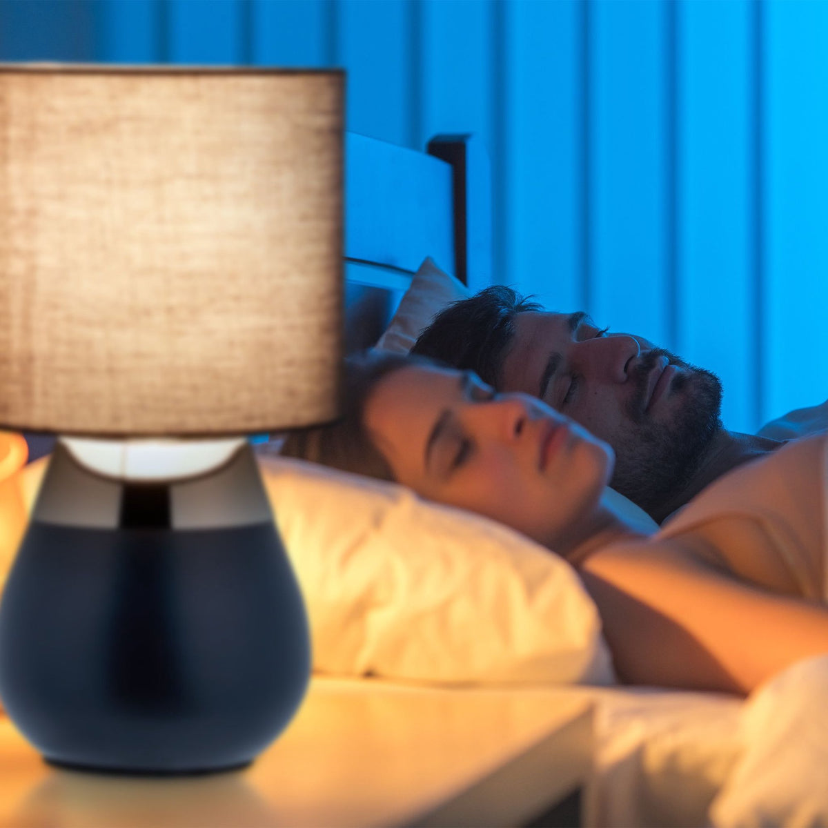 Bedside lamp with touch function dark blue