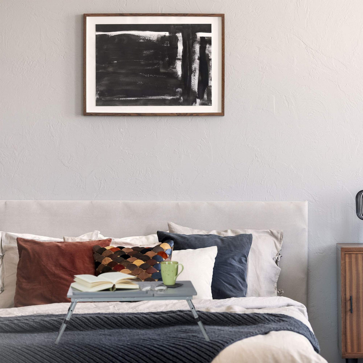 Bed tray wood gray