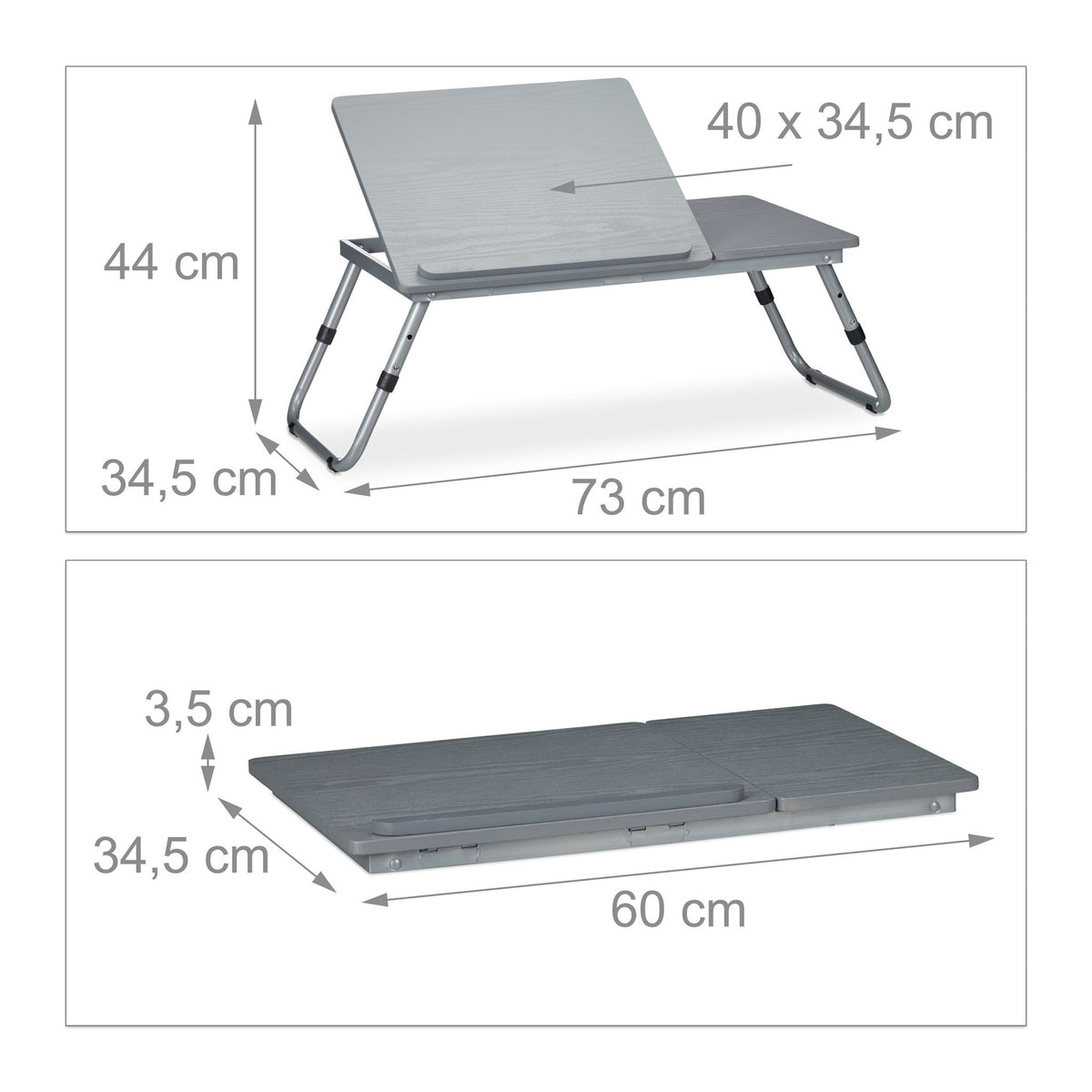 Bed tray wood gray