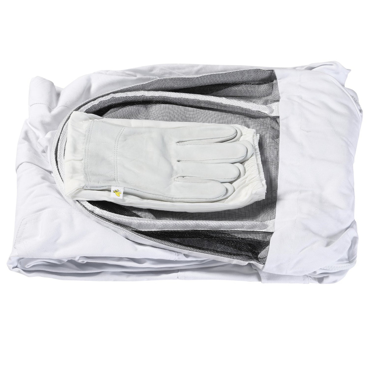 Beekeeping Suit Cotton Beekeeping Protective Suit With Veil, Goatskin Gloves, White, Xxxl, Unisex