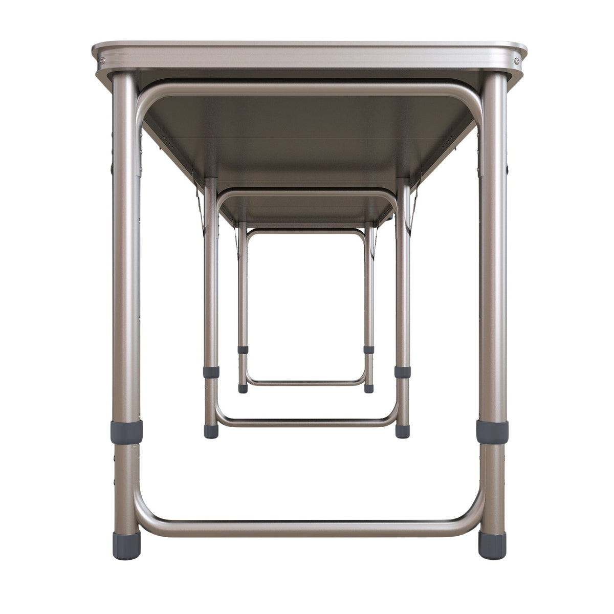 Beer Pong Table Folding Camping Table 240 X 60 Cm Folding Table Height Adjustable Travel Table For Garden, Balcony, Aluminum, Black
