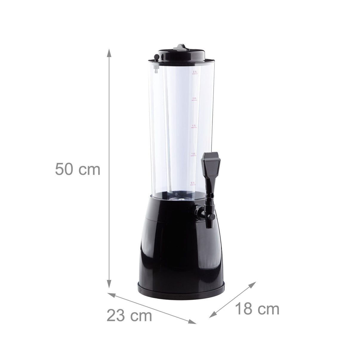 Beer column with tap