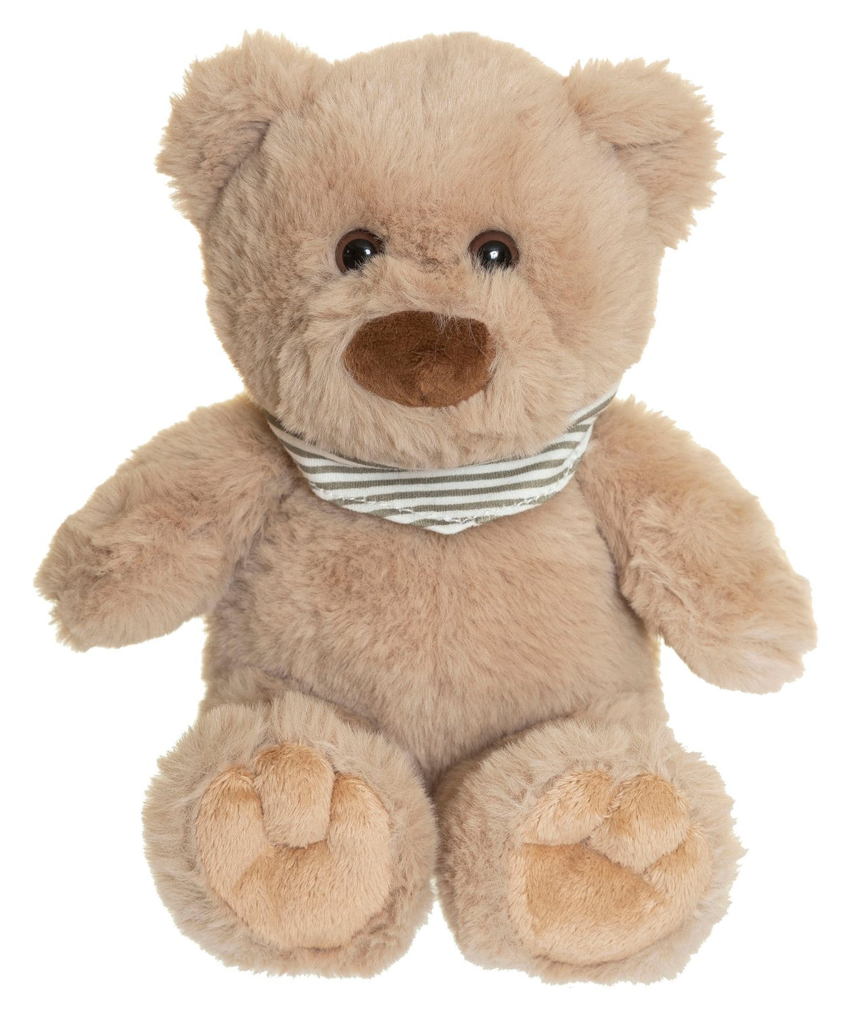 Beige Teddy Bear with Scarf, 25cm, Recycled Filling