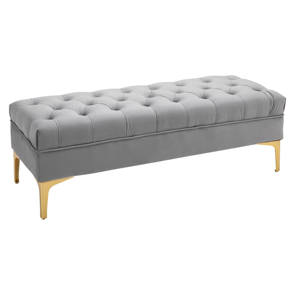 Bench Bed Bench Shoe Bench With Raised Legs Velvet Light Gray 118X45X42Cm For Bedroom