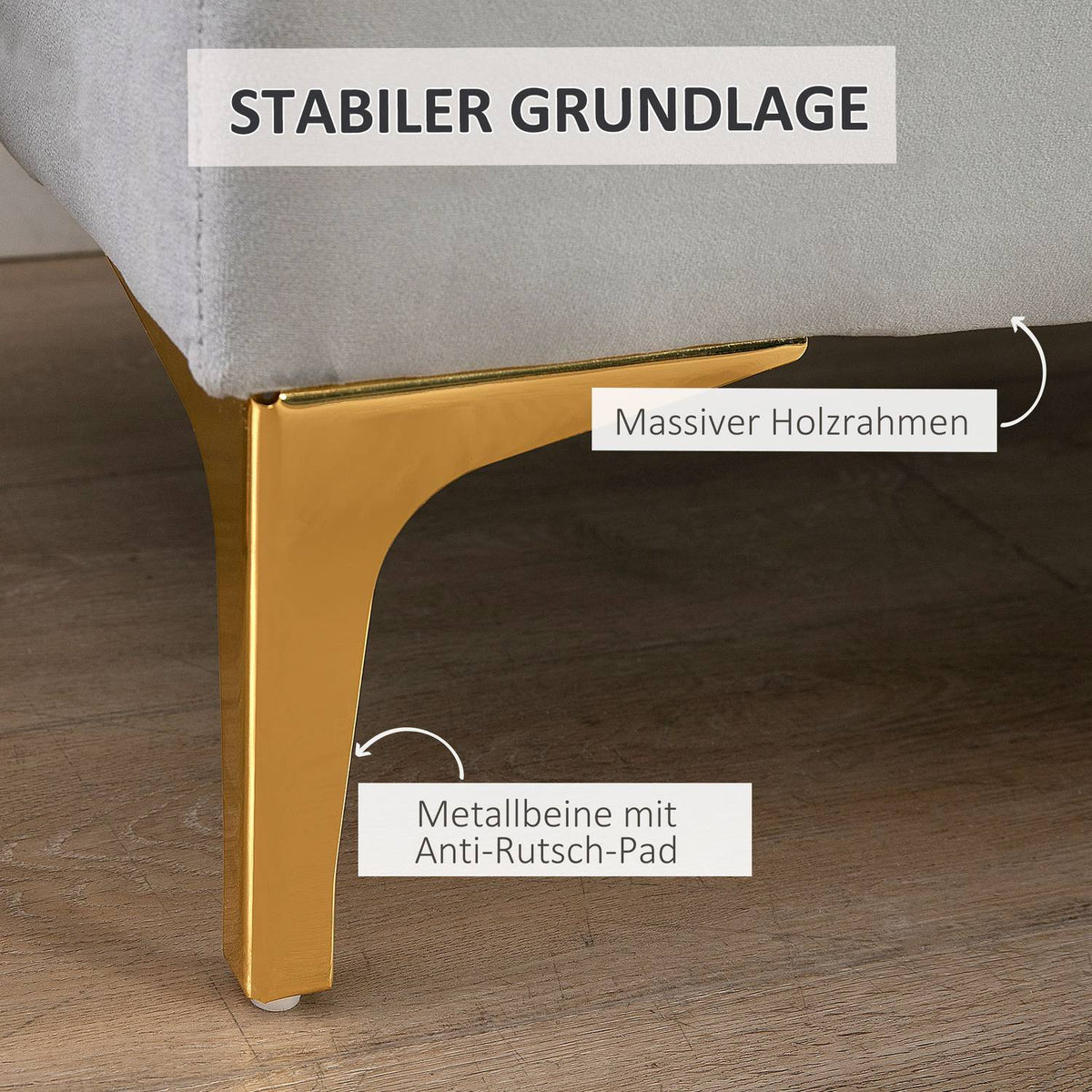 Bench Bed Bench Shoe Bench With Raised Legs Velvet Light Gray 118X45X42Cm For Bedroom