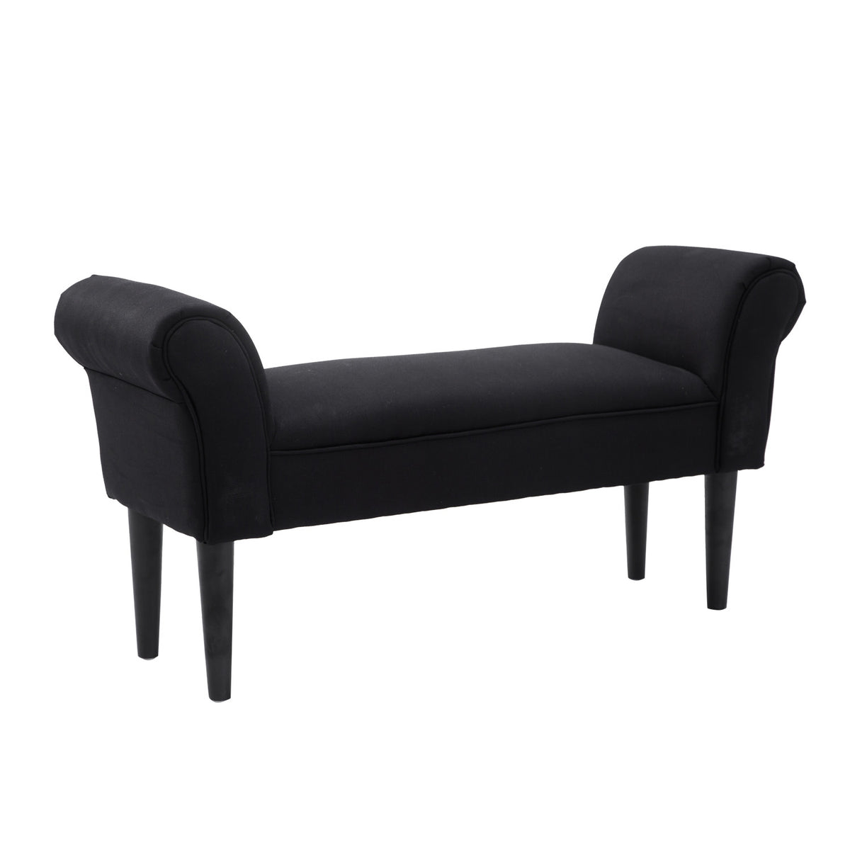 Bench For Bedroom Bed Bench, Upholstered Bench In Black, Mdf & Foam, 102X31X51Cm