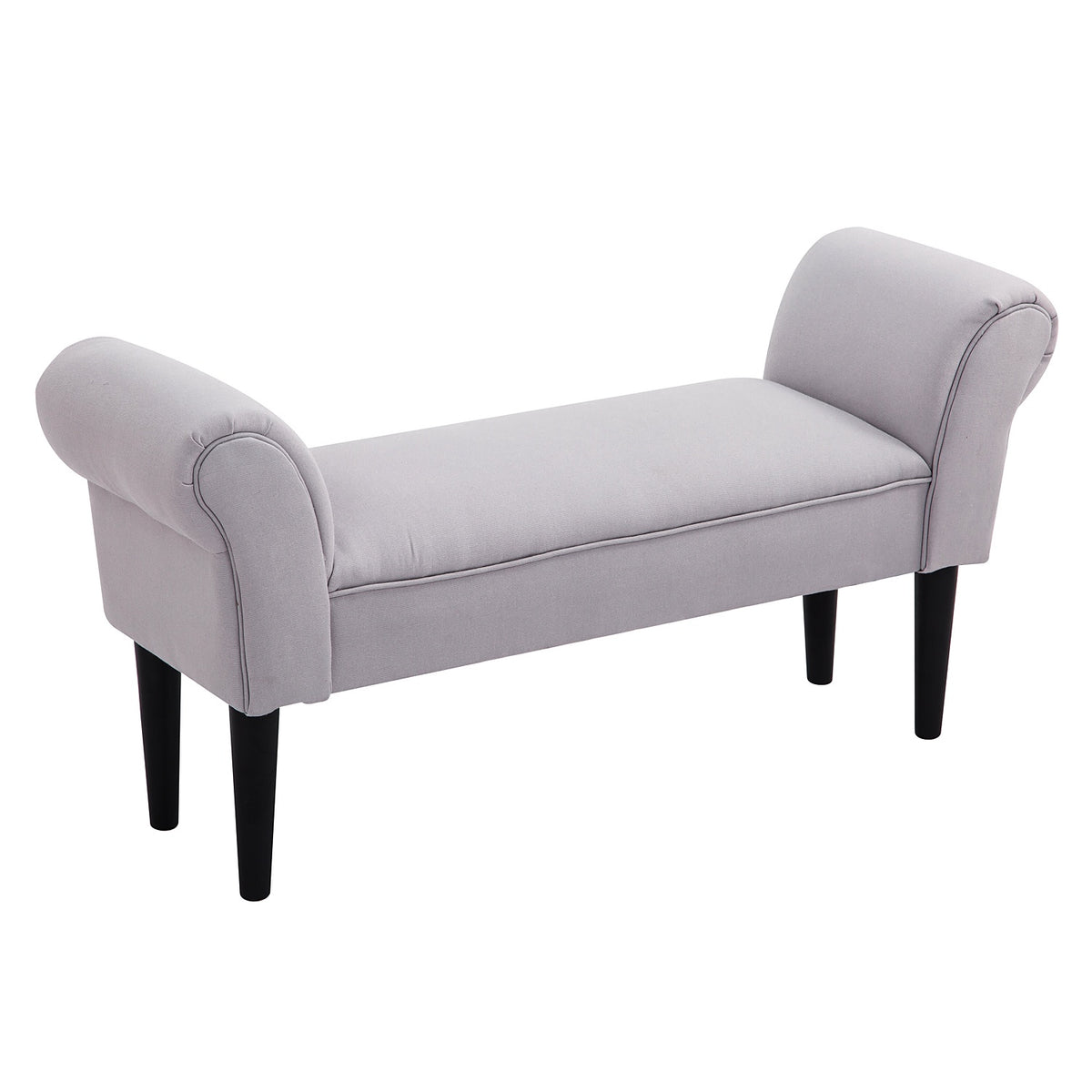 Bench For Bedroom Bed Bench, Upholstered Bench In Gray, Mdf & Foam, 102X31X51Cm