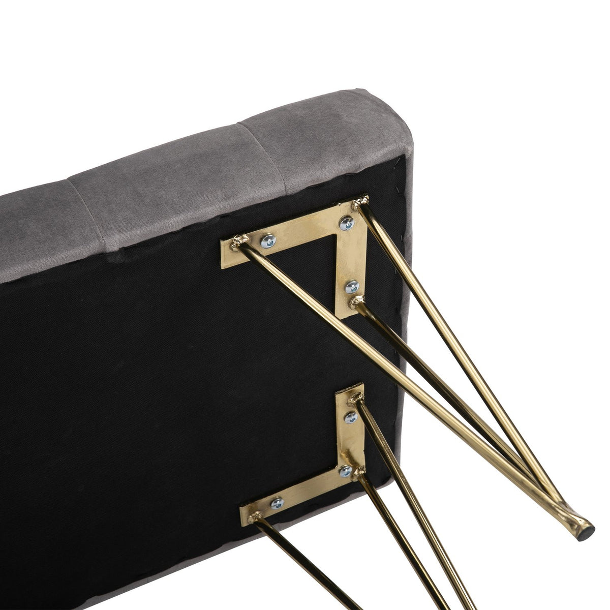 Bench In The Entrance Area Shoe Bench With Velvet Cover, Seat Chest, Velvet, Gray, 116X44.5X49Cm
