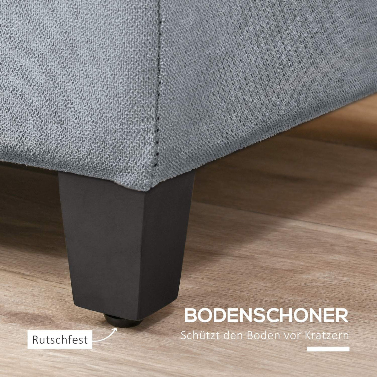 Bench, Upholstered Bench With Storage Space, Bed Bench With Lid, Linen Look, Chest Bench, Storage Bench For Living Room, Bedroom, Grey
