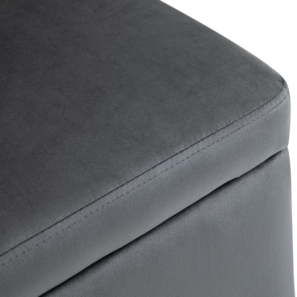 Bench Upholstered Bench With Storage Space, Chest Bench, Dark Gray, Fabric Metal Rubber Wood, 100X40X42Cm